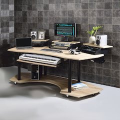 Eleazar 83" Music Studio Desk Natural Oak