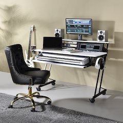 Suitor Music Recording Studio Desk White & Black