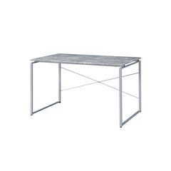 Jurgen Writing Desk Faux Concrete & Silver
