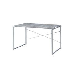 Jurgen Writing Desk Faux Concrete & Silver
