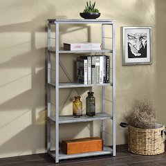 Jurgen BookShelf Faux Concrete & Silver