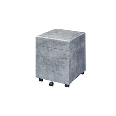 Jurgen File Cabinet Faux Concrete & Silver
