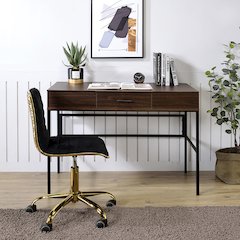 Verster Writing Desk w/USB Port Oak & Black