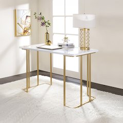 Estie Writing Desk(Same AC00902) White & Gold