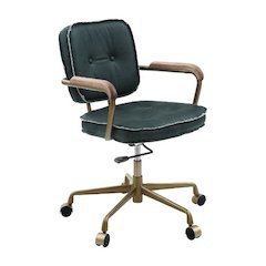 Siecross Swivel Office Chair Emerald GreenTop Grain Leather