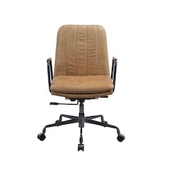 Eclarn Swivel Office Chair Rum Top Grain Leather