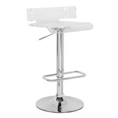 Rania Adjustable Stool w/Swivel Red & Chrome