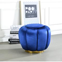 Heiress Ottoman Sapphire Blue Velvet