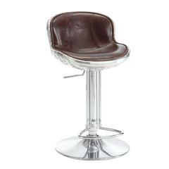 Brancaster Adjustable Stool w/Swivel Vintage Brown Top Grain Leather & Aluminum