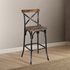 Zaire Bar Chair Antique Black & Antique Oak