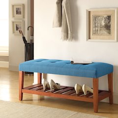 Charla Bench Blue & Oak