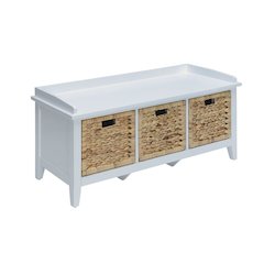Flavius Bench w/Storage White