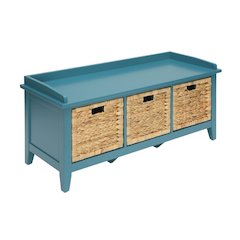 Flavius Bench w/Storage Teal