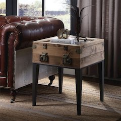 Kolin Accent Table Rustic Oak & Matte Gray