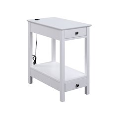 Byzad Accent Table w/USB Port White