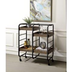 Serving Cart, Black & Walnut 98410