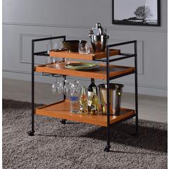 Oaken Serving Cart Honey Oak & Black