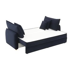 Irina Sofa w/Sleeper in Blue Velvet