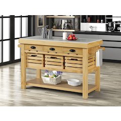 Grovaam Kitchen Island Marble Top & Natural