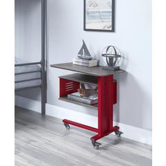 Cargo Accent Table w/Wall Shelf Red