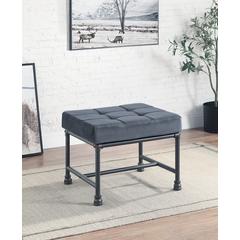 Brantley Ottoman Gray Velvet & Sandy Gray