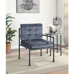 Brantley Accent Chair Gray Velvet & Sandy Gray