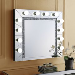 Noralie Accent Mirror Mirrored & Faux Diamonds