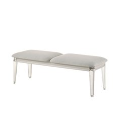 Laveda Bench Light Gray Boucle & Pearl White