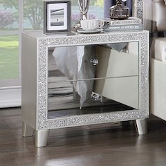 Sliverfluff Nightstand Mirrored & Champagne