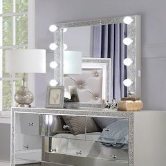 Sliverfluff Mirror w/Light Mirrored & Champagne