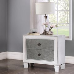 Katia Nightstand Rustic Gray & Weathered White