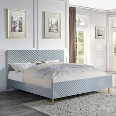 Gaines Eastern King Bed Gray High Gloss
