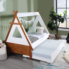 Loreen Twin Bed Oak & White