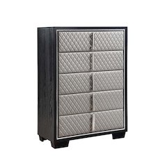 Nicola Chest Silver Synthetic Leather & Black