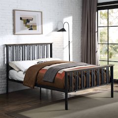 Zudora Full Bed Antique Oak & Black