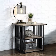 Zudora Nightstand Antique Oak & Black