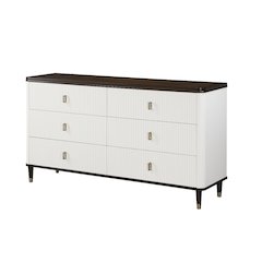 Carena Dresser w/Jewelry Tray White & Walnut