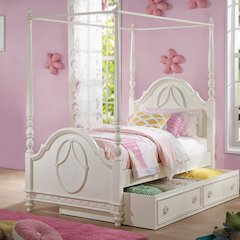 Dorothy Twin Bed (Wooden Poster) Ivory
