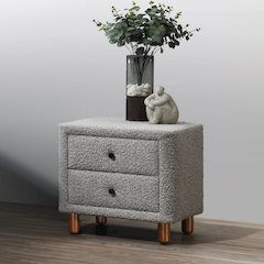Cleo Nightstand Gray Boucle