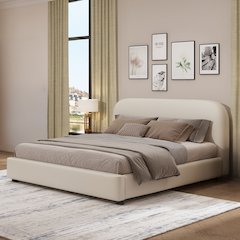 Arden Full Bed Beige Chenille