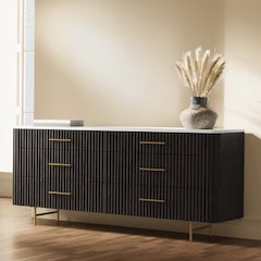 Clayten Dresser w/Marble Top Engineering Marble Top & Espresso