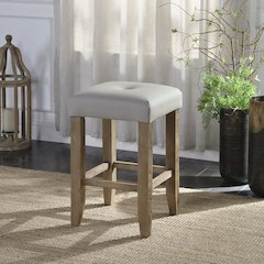 Charnell Counter Height Stool (Set-2) Gary Synthetic Leather & Oak