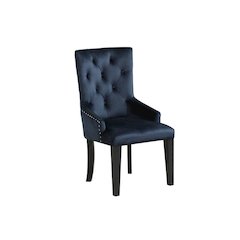 Varian II Side Chair Dark Navy Velvet & Black