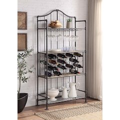 Edina Wine Rack Oak & Sandy Black
