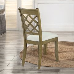 Karsen Side Chair (Set-2) Beige Linen & Rustic Oak