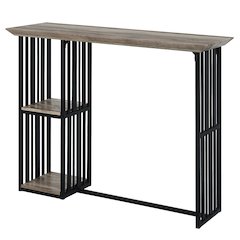 Zudora Counter Height Table Antique Oak & Black