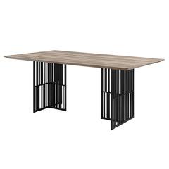 Zudora Dining Table Antique Oak & Black