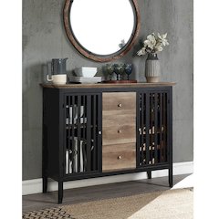 Zudora Server Antique Oak & Black