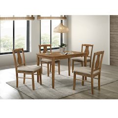 Kayee 5 PC Pack Dining Set Weathered Oak