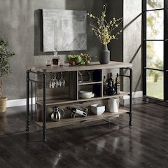Edina Kitchen Island Antique Oak & Sandy Gray
